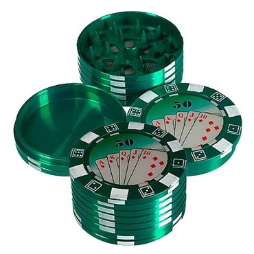 DICHAVADOR DE METAL FICHA DE POKER VERDE 5cm