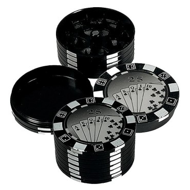 DICHAVADOR DE METAL FICHA DE POKER PRETO 5cm