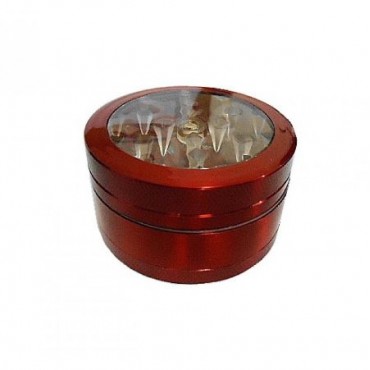 DICHAVADOR DE METAL TOP TRANSPARENTE VERMELHO 5cm