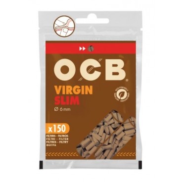 FILTRO PARA CIGARRO OCB VIRGIN SLIM 6mm pacote com 150 filtros