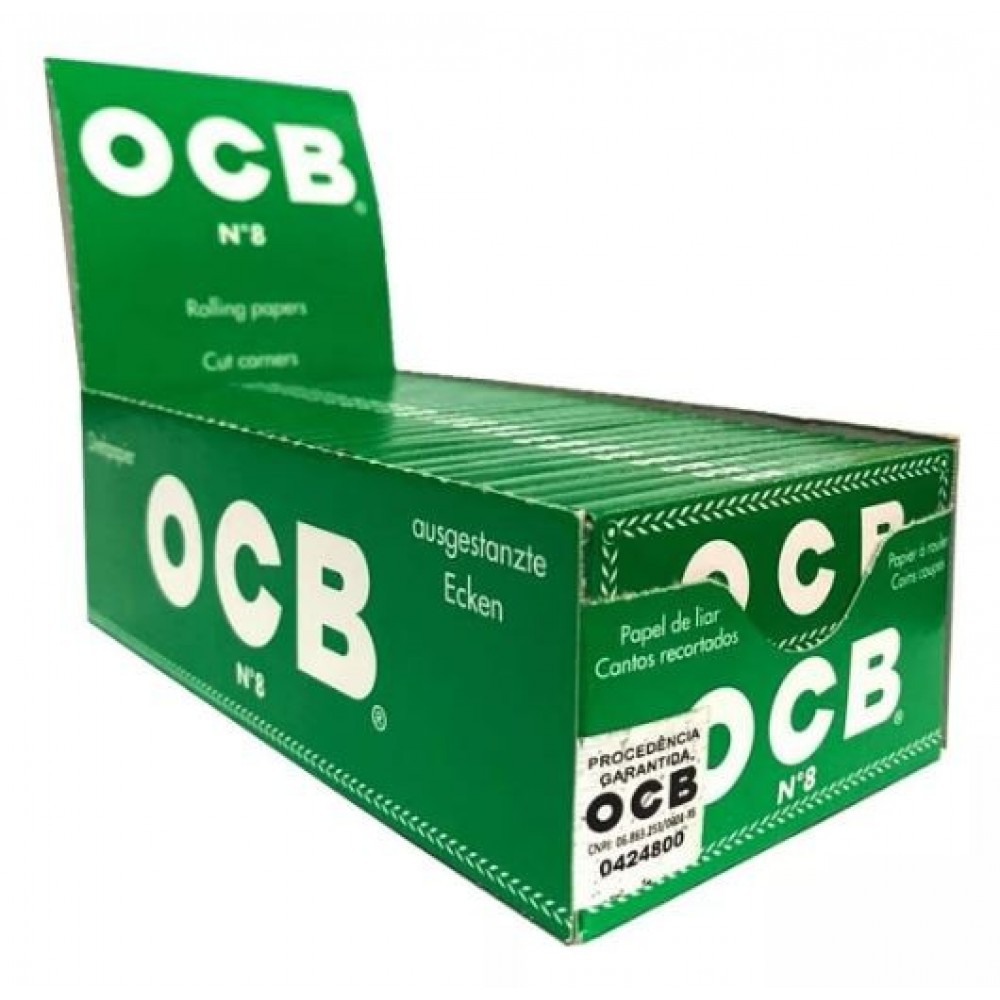 SEDA OCB GREEN N° 8 MINI SIZE caixa com 50 livretos