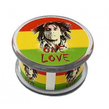 DICHAVADOR ACRÍLICO BOB MARLEY TRANSPARENTE PEQUENO ONE LOVE 4cm com peneira