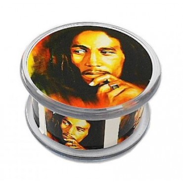 DICHAVADOR ACRÍLICO BOB MARLEY TRANSPARENTE PEQUENO FACE 2 4cm com peneira