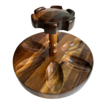 EXPOSITOR REDONDO PARA CACHIMBOS EM MADEIRA 6 lugares Mod - 1