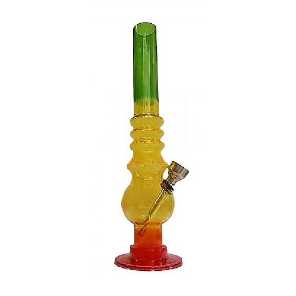 BONG ACRILICO RASTA TRANSPARENTE MIGC03-05-4 - 20 cm