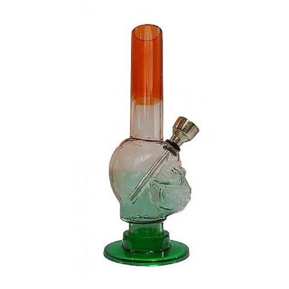 BONG ACRILICO CAVEIRA COLOR TRANSPARENTE MINC02-2 - 15 cm