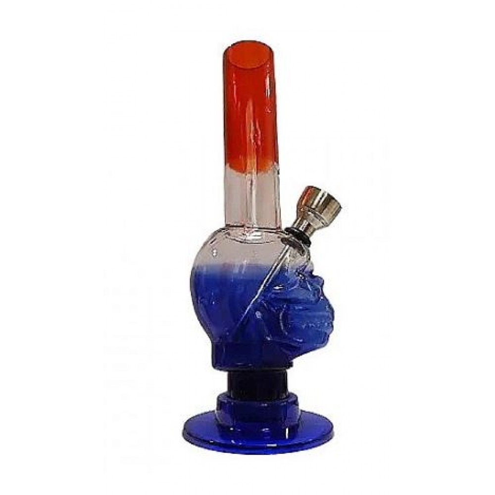 BONG ACRILICO CAVEIRA COLOR TRANSPARENTE MINC02-3 - 15 cm