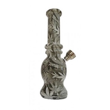 BONG DE VIDRO COM DESENHO ERVAS 15,5 cm - COD 2