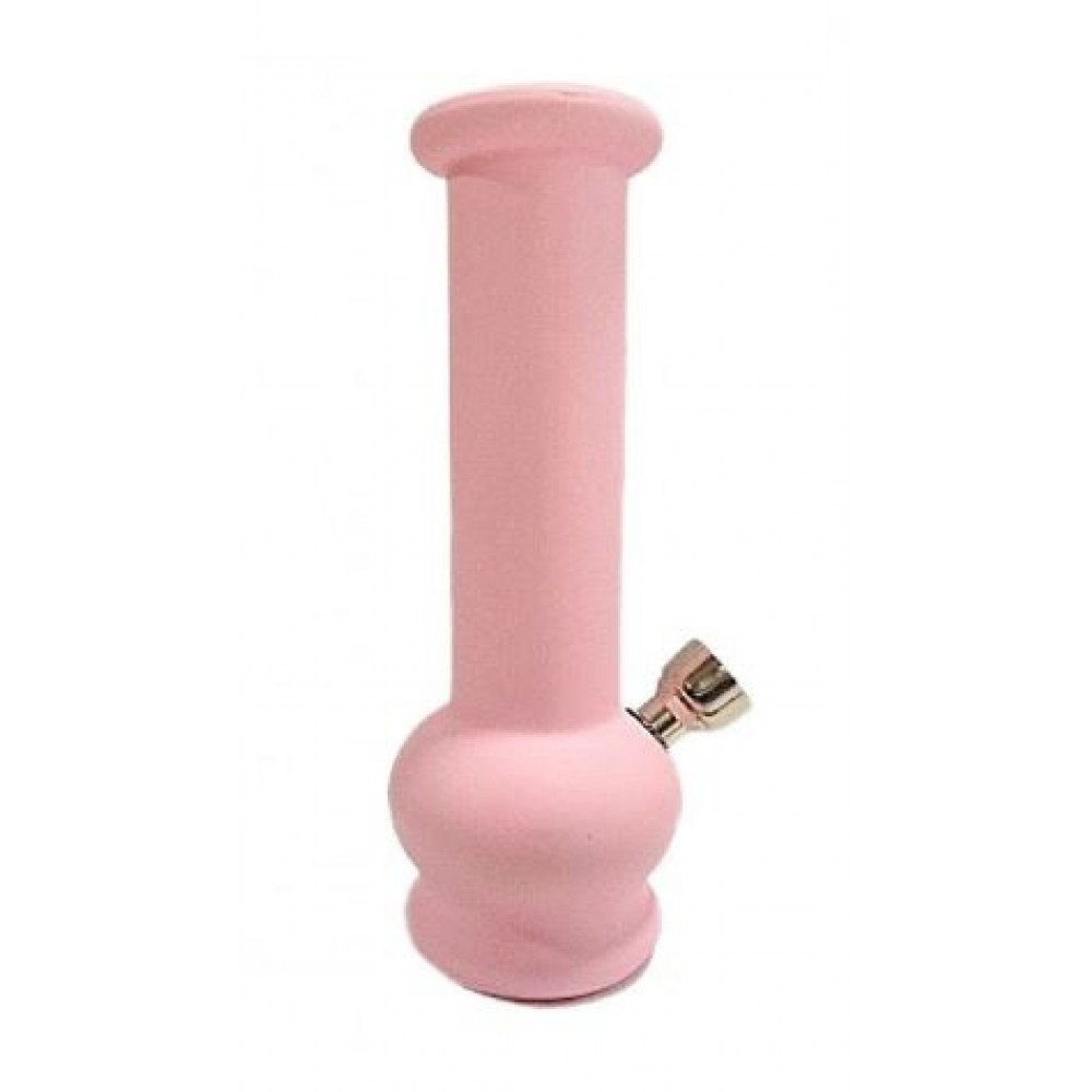 BONG DE VIDRO ROSA FOSCO 15,5 cm - COD 1