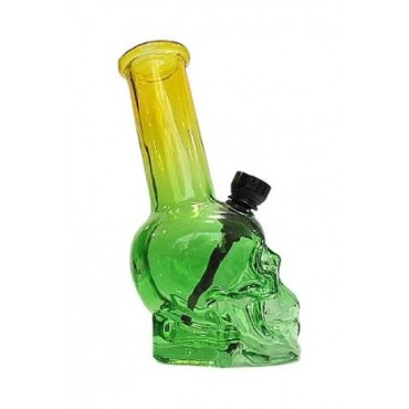 BONG DE VIDRO CABEÇA DE CAVEIRA  COLOR DENGKE 15,5 cm - COD 1