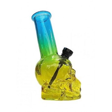 BONG DE VIDRO CABEÇA DE CAVEIRA  COLOR DENGKE 15,5 cm - COD 2