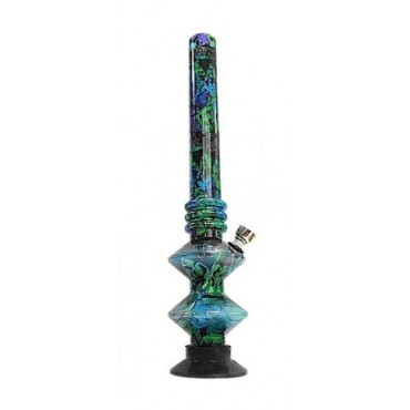 BONG ACRILICO GRAFITE ESTAMPADO AZUL  - 31,5 cm - cod 4