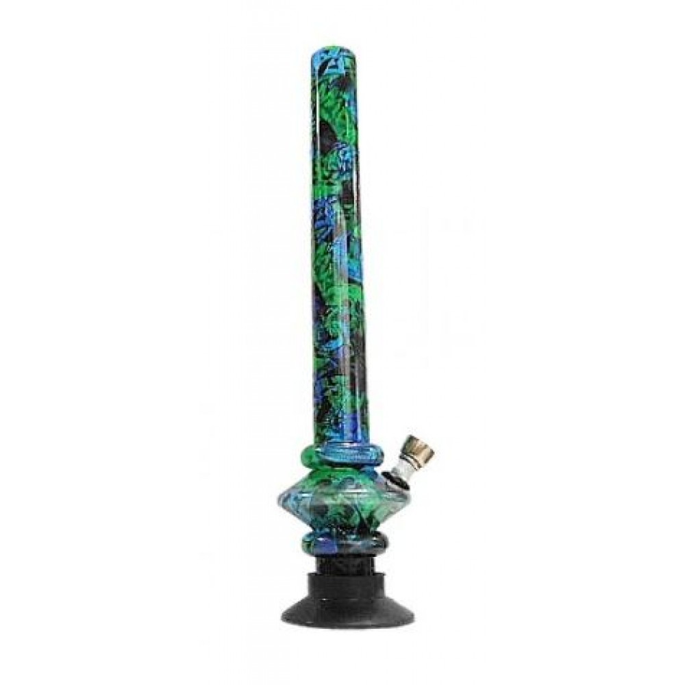 BONG ACRILICO GRAFITE ESTAMPADO AZUL  - 31,5 cm - cod 5