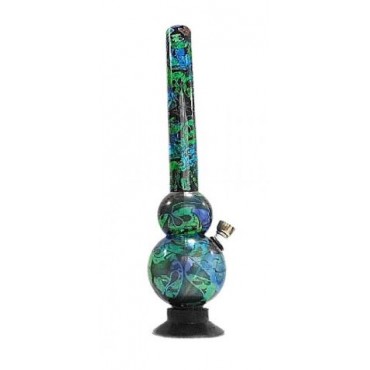 BONG ACRILICO GRAFITE ESTAMPADO AZUL  - 31,5 cm - cod 6