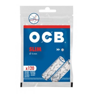 FILTRO PARA CIGARRO OCB SLIM 6mm pacote com 120 filtros