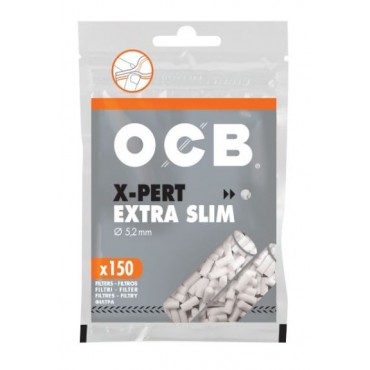 FILTRO PARA CIGARRO OCB X-PERT EXTRA SLIM 5,2mm pacote com 150 filtros