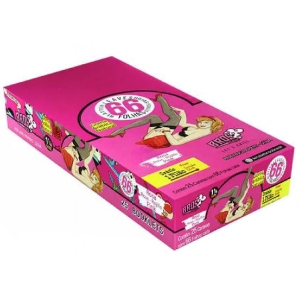 SEDA BROS PINK 1 1/4 MINI SIZE COM PILÃO caixa com 25 livretos