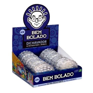DICHAVADOR DE POLICARBONATO BEM BOLADO 6 cm caixa com 8 unidades