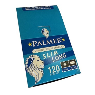 FILTRO PARA CIGARRO PALMER SLIM LONGO 6mm caixa com 10 pacotes