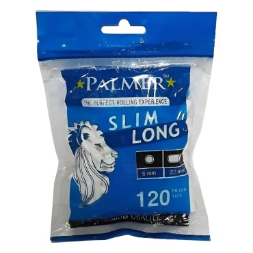 KIT 3 FILTROS PARA CIGARRO PALMER SLIM LONGO 6mm pacote com 120 filtros cada