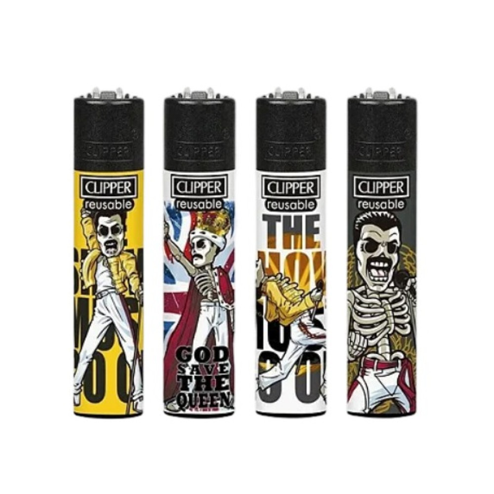 ISQUEIRO CLIPPER GRANDE FREDDIE MERCURY - Kit com 4 isqueiros
