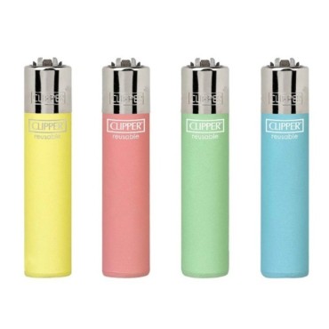 ISQUEIRO CLIPPER GRANDE COLORIDO FOSCO - Caixa com 48 isqueiros