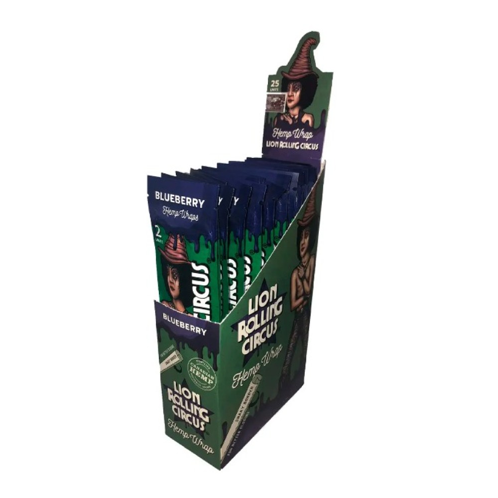 SEDA HEMP WRAP BLUNT LION CIRCUS BLUEBERRY caixa com 25 displays
