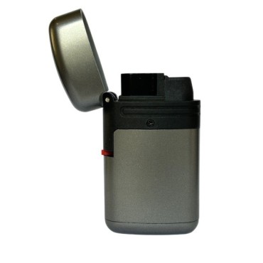 ISQUEIRO MAÇARICO ZENGAZ ZL-2 CINZA METALICO Chama Dupla