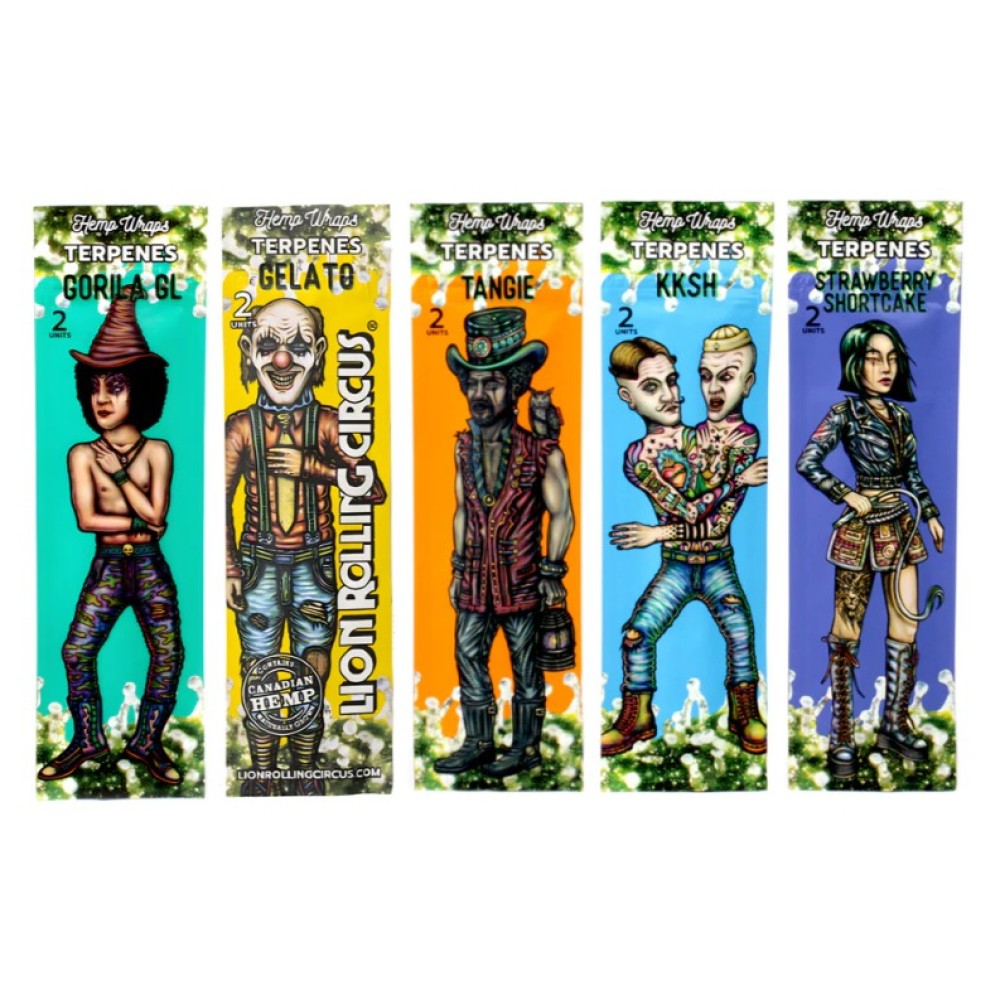 SEDA HEMP WRAP BLUNT LION CIRCUS TERPENES MIX caixa com 25 displays