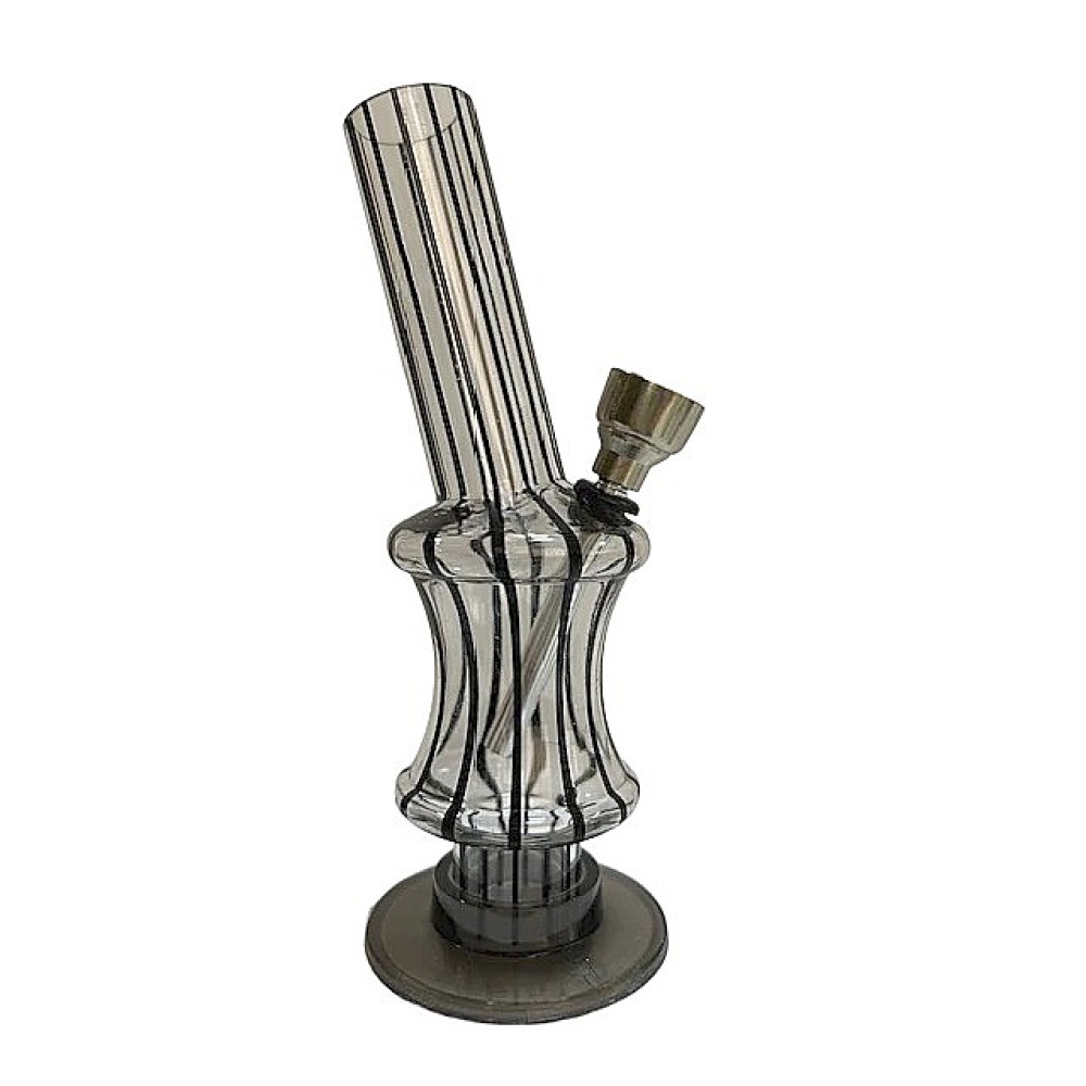 BONG ACRILICO TRANSPARENTE / PRETO MOD 1 - 15 cm