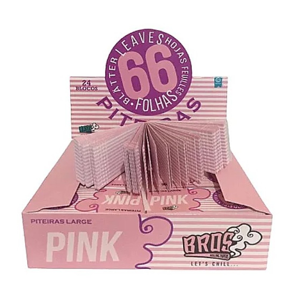 PITEIRA DE PAPEL BROS PINK LARGE caixa com 24 livretos