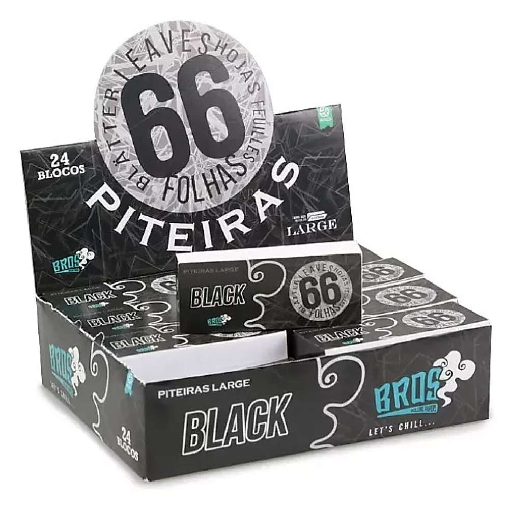 PITEIRA DE PAPEL BROS BLACK LARGE caixa com 24 livretos