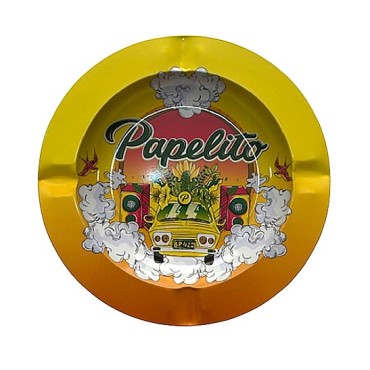 CINZEIRO DE METAL PAPELITO AMARELO unidade
