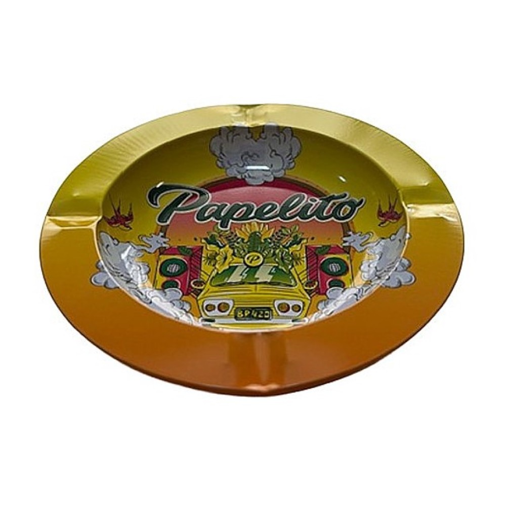 CINZEIRO DE METAL PAPELITO AMARELO unidade