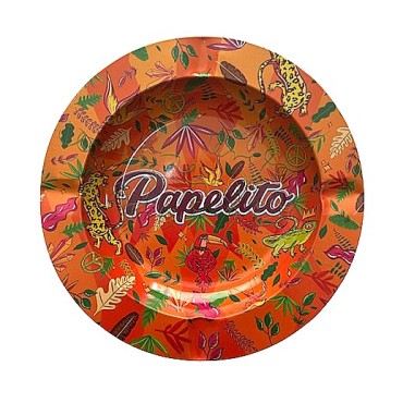 CINZEIRO DE METAL PAPELITO FAUNA E FLORA LARANJA  unidade