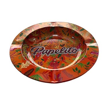 CINZEIRO DE METAL PAPELITO FAUNA E FLORA LARANJA  unidade