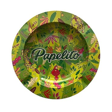 CINZEIRO DE METAL PAPELITO FAUNA E FLORA VERDE  unidade