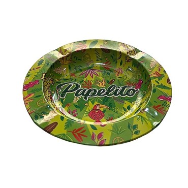 CINZEIRO DE METAL PAPELITO FAUNA E FLORA VERDE  unidade