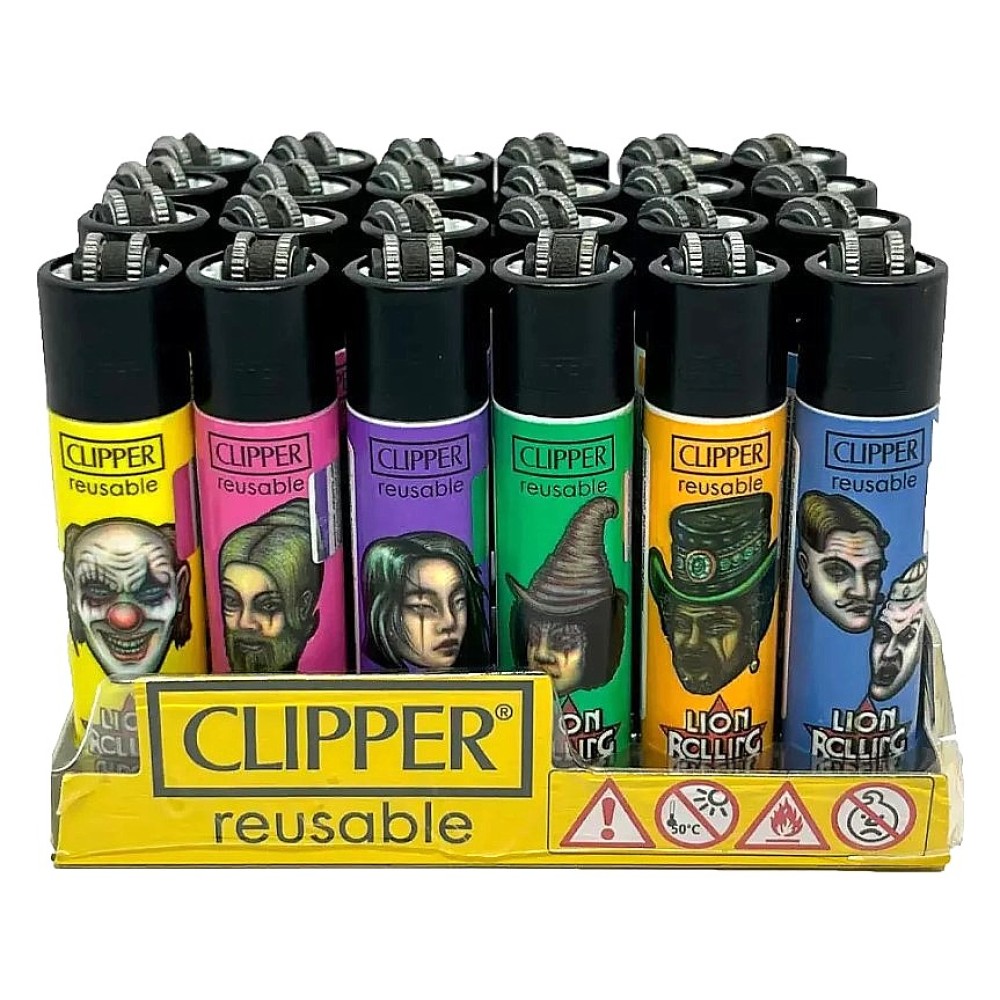 ISQUEIRO CLIPPER LION ROLLING CIRCUS - Caixa com 24 isqueiros