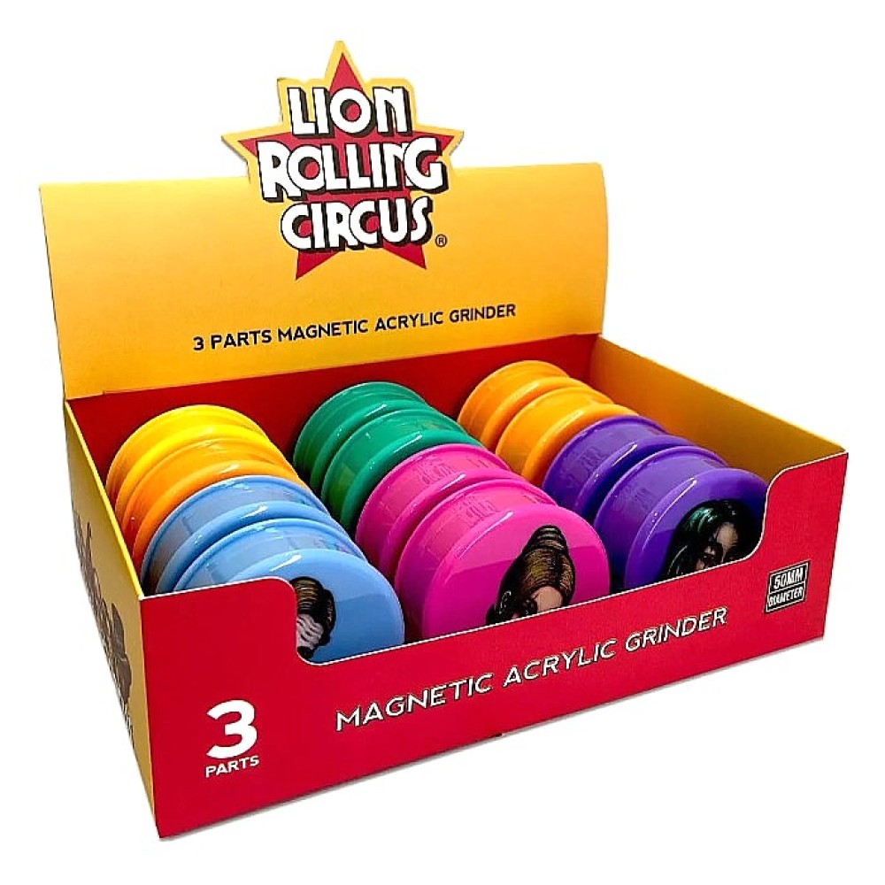 DICHAVADOR ACRÍLICO LION CIRCUS diâmetro 6 cm - Caixa com 12 unidades