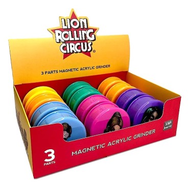 DICHAVADOR ACRÍLICO LION CIRCUS diâmetro 6 cm - Caixa com 12 unidades
