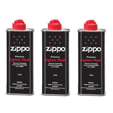 KIT 3 FLUIDOS PARA ISQUEIRO ZIPPO 125ml