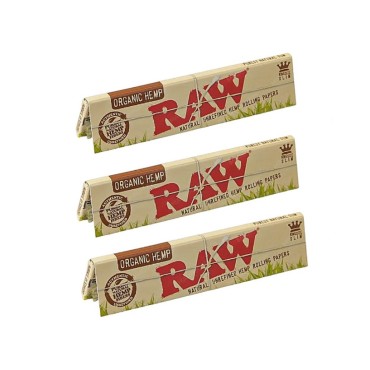 KIT 3 LIVRETOS DE SEDA RAW ORGANIC HEMP KING SIZE