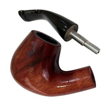 CACHIMBO BERTOLDI ELITE CURVO com piteira de chifre codigo E-10