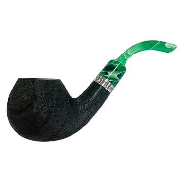 CACHIMBO DE CARVALHO BAZZANELLI PRETO CURVO PITEIRA VERDE B-107