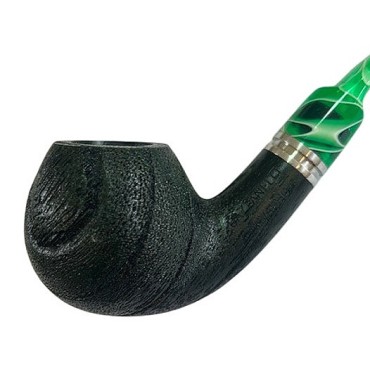 CACHIMBO DE CARVALHO BAZZANELLI PRETO CURVO PITEIRA VERDE B-107