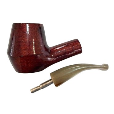 CACHIMBO BERTOLDI ELITE CURVO com piteira de chifre codigo E-20