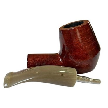 CACHIMBO BERTOLDI ELITE CURVO com piteira de chifre codigo E-20