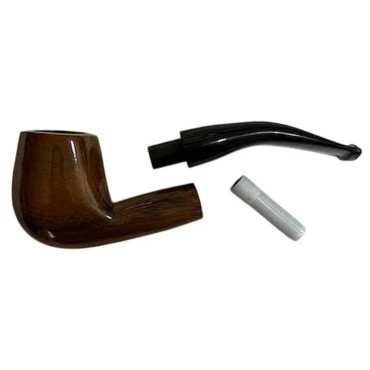 CACHIMBO BERTOLDI HOBBY CURVO MARROM CLARO com filtro 9mm codigo H-01