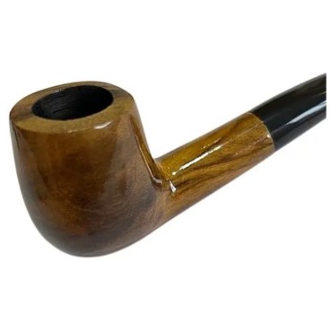 CACHIMBO BERTOLDI HOBBY CURVO MARROM CLARO com filtro 9mm Cod-01